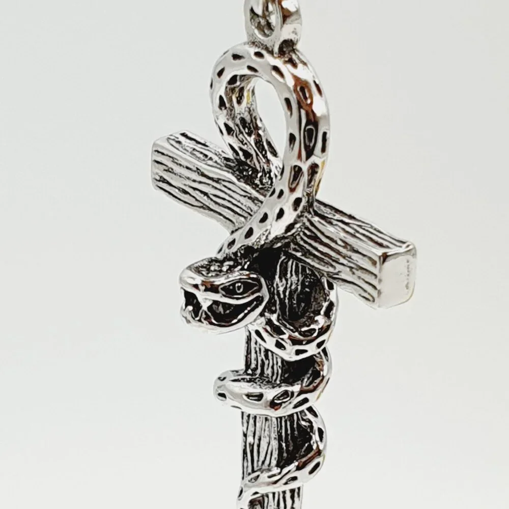 😍Gothic Snake Wrapped Cross Necklace for Men, BL55590026